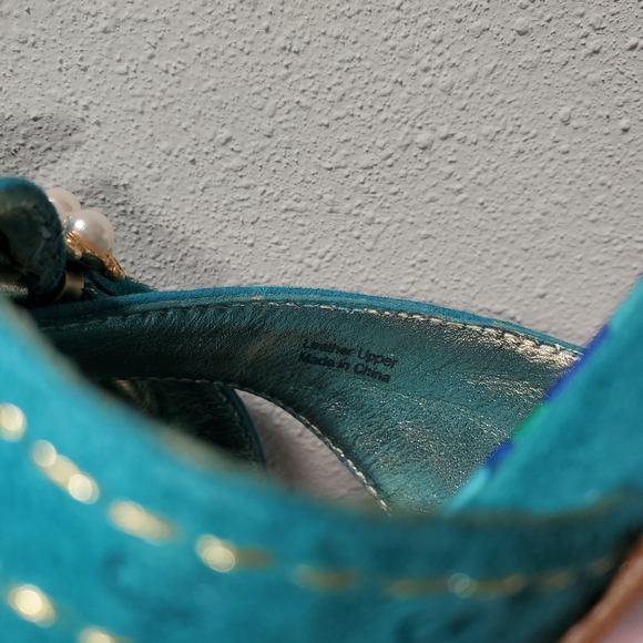 Betsey Johnson 'Catalyna' Slide Turquoise Heels New in Box -Sz 8M - Picture 9 of 10